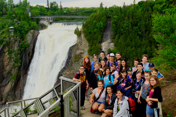 Quebec City Tour - Students at Montmorency Falls