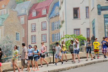 Students walking in Quebec City 